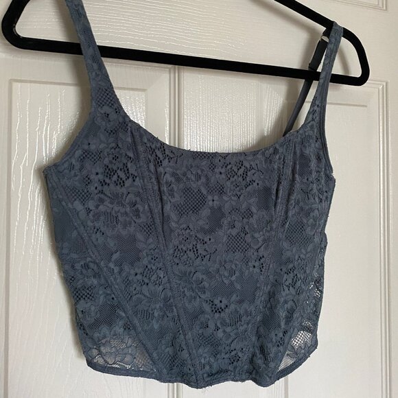 blue/grey lace corset from hollister - Picture 2 of 4